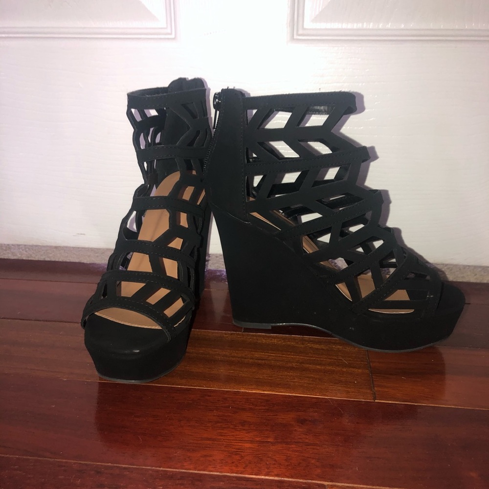 Black platform heels